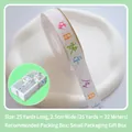 White satin birthday ribbon with rainbow text and pink hearts for gift wrapping - Happy Birthday Chinese - White Multi / 2CM*25 Yards