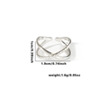 Polished silver fishtail cross ring with adjustable open band and minimalist X design - TYR0491 / Silver Crossover X-shape