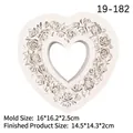 White heart-shaped rose wreath silicone mold for chocolate fondant, size 16x16.2x2.5cm - Gray