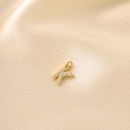 Polished gold letter K pendant necklace with micro-pave cubic zirconia crystals - Letter K / Gold