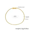 Minimalist 18K gold-plated stainless steel tennis bracelet with sparkling zircon stones - Green Zirconia / 16cm