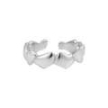 Minimalistischer offener Herzmusterring aus Silber mit hohlgeformtem Design - Einstellbar Offen / Herz Spleißen Stil (HJZ3062)