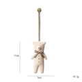 Nordic Christmas bear ornament in cream white with ribbon and size specs 11x5cm - Polar Bear