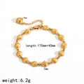 Pulsera de eslabones de concha chapada en oro de 8K con cierre ajustable y acabado pulido - Pulsera de Eslabones de Concha (TB5121-G) / Dorado