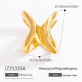 Goldener Edelstahlring im Crossover-Design, wasserfest und hypoallergen für hohen Komfort - Einstellbar Offen / Crossover-Stil (JZ21335A) / Gold