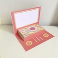 3D-Vintage-Plattenspieler-Grußkarte in Rosa mit kreativem Pop-up-Design für Geschenke - Einfacher Stil / Rote Grammophon Karte