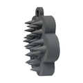 Dark grey silicone scalp massager brush with ergonomic wave design and cone-shaped bristles - Dark Gray