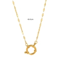 18k gold plated paperclip chain necklace with sailor clasp and 45+5cm length extension - 45+5cm Twisted Link Chain with Ring
