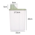 Transparent plastic food storage jar with green lid showing 20cm height and 15cm width - Large / Nordic Green