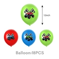 18 pieces of 12-inch monster truck theme balloons in red, blue, and green colors - 18 Balloons