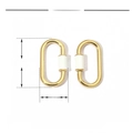 Details zu ovalen Federverschlüssen aus Edelstahl mit Goldemaille, Maße 22mm x 12mm - Gold & Weiße Emaille Verbinder