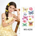 Waterproof watercolor butterfly temporary tattoos with floral patterns for kids, set WS-A256 - Butterfly WS-A256