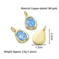 Pendentif goutte d'eau en cuivre plaqué or 18 carats pour création de bijoux DIY - Pendentif B (Bleu)