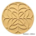 Beige silicone trivet with geometric floral cutout pattern in 220mm diameter size - 22cm / Khaki