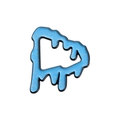 Melting triangle enamel pin in sky blue with glitter finish for hats and bags - Blue (QHXZ1405)