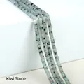 Flat 2x4mm Kiwi Stone spacer beads in light green with black spots for DIY jewelry - 2x4mm Spacer Beads (Approx. 150 Beads/Strand) / Tianshan Blue