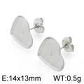 Basi per orecchini a cuore in acciaio argento per gioielli DIY 14x13mm - 14x13mm(KLJ4208-Z) / Color Acciaio