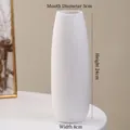 Minimalist matte white ceramic vase for dried flowers, size 24cm height by 8cm width - Yingmeng (24cm)