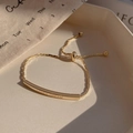 Pulsera dorada ajustable con barra de metal grabada con Lover Dream para mujer - S065 Oro - Pulsera de Letras