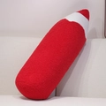 Soft creative pencil plush pillow in vibrant red and white fuzzy fleece fabric - 70cm(0.75kg) / Bright Red Teddy Fleece Style