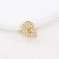 Detailed macro shot of golden letter G pendant with clear zircon stones on white surface - G (Single Pendant)