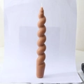 Spiral twisted pillar candle in light brown soy wax for modern home decor aesthetic - Style A Coffee