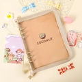 Glitter transparent PVC A6 binder notebook with coconut pattern and beige inner cover - A6 / Champagne (Coconut Pattern)