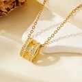 Chique vergulde ketting met H-letter hanger en schitterende zirkoonkristallen aan een fijne ketting - Gouden Dubbele Ring H Letter Ketting (T014)