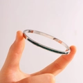【160-2】silver Single Row Green Diamond