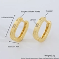 18k gold plated copper ear cuffs with zircon insets and geometric textured finish - Gold Plated Small Oval Ear Cuff EL02-8