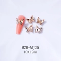 Champagne crystal butterfly nail art charms 10x12mm size MZH-MJ20 for manicure - MJ20 Champagne