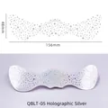 Waterproof laser silver freckle tattoo stickers with iridescent wavy dot patterns - QBLT-05 Laser Silver Polka Dots