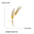Goldene Weizenkristallbrosche 6,4x2,7 cm Größe und 8,5 g Gewicht Spezifikationen - Weiß-Gelber Weizenstil (MM-BR-白+黄-3629-WH)