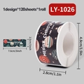 Christmas ball stickers roll with Merry Christmas text for gift sealing and DIY decor - LY-1026 (Ornaments Black)