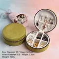 Olive green velvet round jewelry box with zipper for rings and necklaces - Velvet Round Zipper Style / Olive Green
