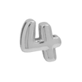 Polished silver brass letter pendant in a puffy bubble shape featuring the number four - Number 4 Pendant / White Gold
