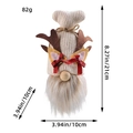 Weihnachtszwerg-Rudolf-Puppe mit beiger Strickmütze und braunem Geweih, 82g schwer - Geweih Stil-Baumwolle gefüllt / Gebrochenes Weiß
