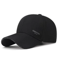 Classic black men's baseball cap featuring stylish silver 'FASHION' lettering detail - Black