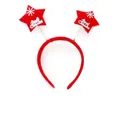 Christmas spring headband with red star and snowflake pattern and Merry Christmas text - TK02-3 (Spring Headband Series: Star)