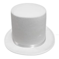 Klassieke witte 20cm hoge hoed met bijpassend satijnen lint voor formele bruiloften - Volwassene (Hoogte 20cm/Omtrek 61cm) / Wit