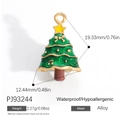 Green Christmas tree alloy pendant with gold star and bow for DIY necklace making - Gold Bowknot Tree (PJ93244)