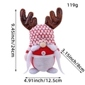 Gnomo di Natale in piedi con corna e barba bianca, decorazione in peluche per vetrine - Stile treccia