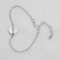 Silver chain bracelet featuring a circular pendant with the letter V and lobster clasp - Silver V