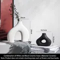 Minimalist black and white ceramic vase set for modern home and office bookshelf decor - Unglazed Ceramic Combination Of Small Black And Large White Pieces