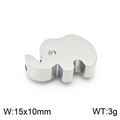 Colgante elefante de acero plateado con ojo de cristal, mide 15x10mm y pesa unos 3g - Estilo Elefante Color Acero con Diamantes de Imitación (KLJ7805-Z)