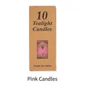 Set van 10 roze theelichtjes in kraftkartonnen doos voor het smelten van zegellak - Theelichtjes - 10 stuks