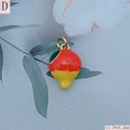 Macro shot of 11.7x16.2mm red enamel fruit pendant with gold loop for DIY jewelry - Red Yellow Hot Air Balloon