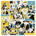 Anthropomorphic farm and wild animal sticker set featuring retro art style illustrations - Bored Animals (PMS257) / 50 Sheets