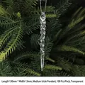 Pendentifs stalactites en acrylique transparent pour sapin de Noël, 130mm, pack de 100 - Pendentif Glaçon 130mm
