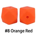 Perline in silicone ottagonali rosso arancio 17mm per gioielli fai da te neonati - 8# Rosso Arancio